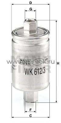 топливный фильтр MANN-FILTER WK612/3 MANN-FILTER  - фото, характеристики, описание.