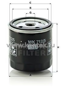 топливный фильтр MANN-FILTER WK712/5 MANN-FILTER  - фото, характеристики, описание.