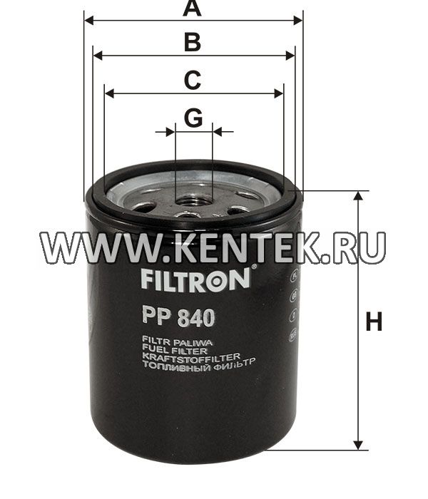 топливный фильтр коробочного типа FILTRON PP840 FILTRON  - фото, характеристики, описание.