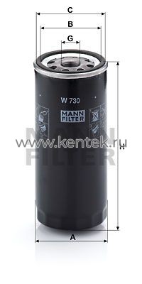 масляный фильтр MANN-FILTER W730 MANN-FILTER  - фото, характеристики, описание.
