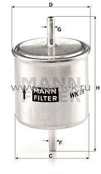 топливный фильтр MANN-FILTER WK79 MANN-FILTER  - фото, характеристики, описание.