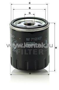 масляный фильтр MANN-FILTER W712/47 MANN-FILTER  - фото, характеристики, описание.