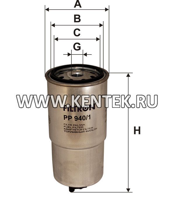 топливный фильтр коробочного типа FILTRON PP940/1 FILTRON  - фото, характеристики, описание.