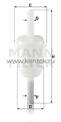 топливный фильтр IN-LINE MANN-FILTER WK31/4 MANN-FILTER  - фото, характеристики, описание.