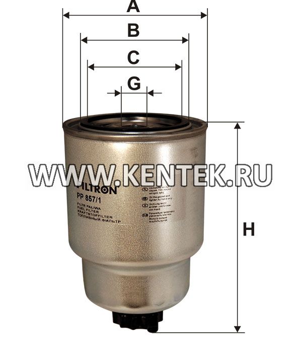 топливный фильтр коробочного типа FILTRON PP857/1 FILTRON  - фото, характеристики, описание.