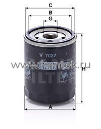 масляный фильтр MANN-FILTER W7037 MANN-FILTER  - фото, характеристики, описание.