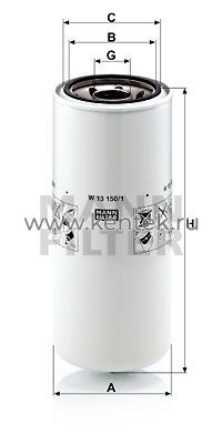 масляный фильтр MANN-FILTER W13150/1 MANN-FILTER  - фото, характеристики, описание.