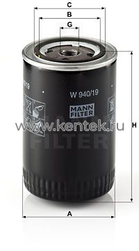 масляный фильтр MANN-FILTER W940/19 MANN-FILTER  - фото, характеристики, описание.