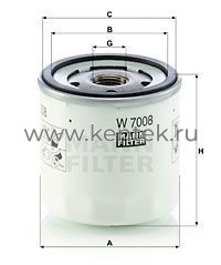 масляный фильтр MANN-FILTER W7008 MANN-FILTER  - фото, характеристики, описание.