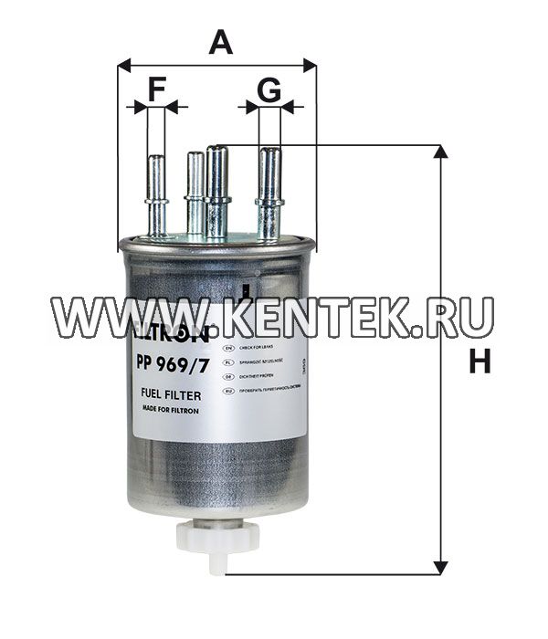 топливный фильтр коробочного типа FILTRON PP969/7 FILTRON  - фото, характеристики, описание.