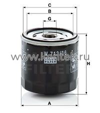 масляный фильтр MANN-FILTER W713/36 MANN-FILTER  - фото, характеристики, описание.