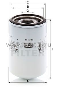 масляный фильтр MANN-FILTER W1226 MANN-FILTER  - фото, характеристики, описание.