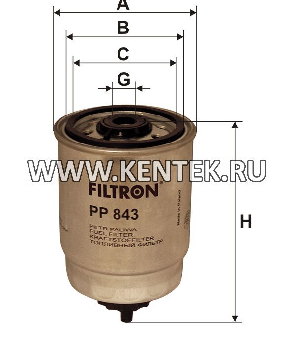 топливный фильтр коробочного типа FILTRON PP843 FILTRON  - фото, характеристики, описание.