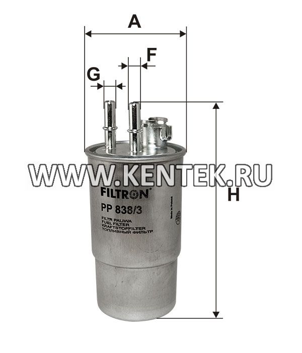 топливный фильтр коробочного типа FILTRON PP838/3 FILTRON  - фото, характеристики, описание.
