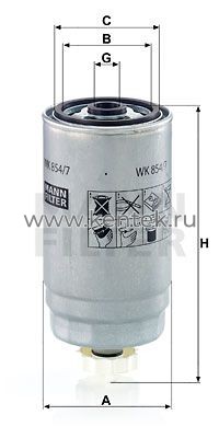 топливный фильтр MANN-FILTER WK854/7 MANN-FILTER  - фото, характеристики, описание.