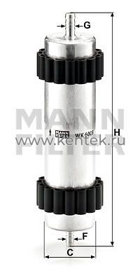 топливный фильтр MANN-FILTER WK6008 MANN-FILTER  - фото, характеристики, описание.