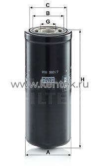 гидравлический фильтр высокого давления MANN-FILTER WH980/7 MANN-FILTER  - фото, характеристики, описание.