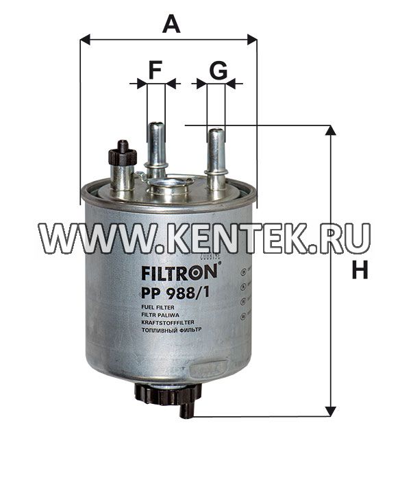 топливный фильтр коробочного типа FILTRON PP988/1 FILTRON  - фото, характеристики, описание.