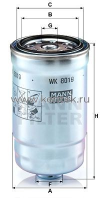 топливный фильтр MANN-FILTER WK8019 MANN-FILTER  - фото, характеристики, описание.