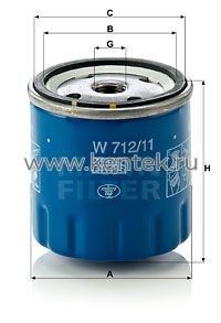 масляный фильтр MANN-FILTER W712/11 MANN-FILTER  - фото, характеристики, описание.