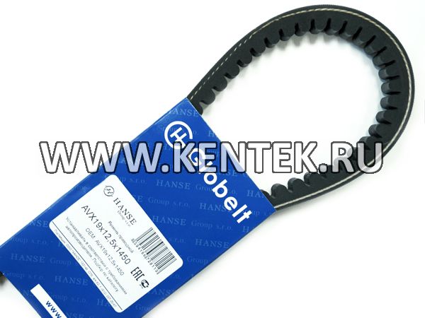 Ремень приводной зубчатый GLOBELT AVX19x12,5x1450 GLOBELT  - фото, характеристики, описание.