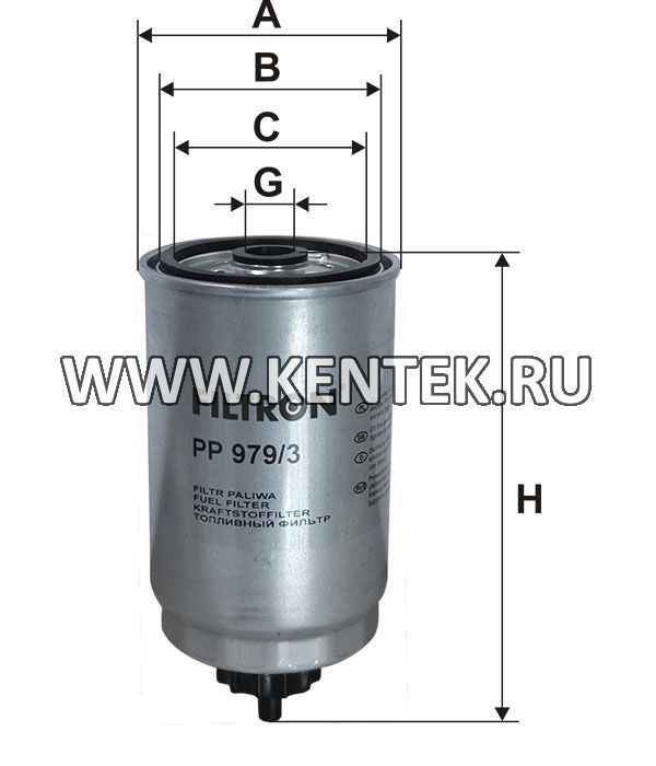 топливный фильтр коробочного типа FILTRON PP979/3 FILTRON  - фото, характеристики, описание.