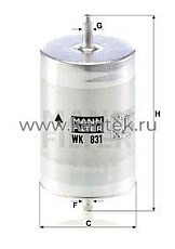 топливный фильтр MANN-FILTER WK831 MANN-FILTER  - фото, характеристики, описание.