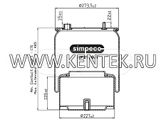 Пневморессора (со стальным стаканом) DAF о.н.388165 (SP2100.6014) SIMPECO SIMPECO  - фото, характеристики, описание.