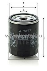 масляный фильтр MANN-FILTER W712/73 MANN-FILTER  - фото, характеристики, описание.