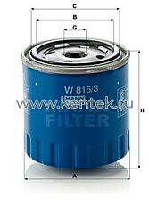 масляный фильтр MANN-FILTER W815/3 MANN-FILTER  - фото, характеристики, описание.
