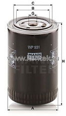масляный фильтр, комбинированный MANN-FILTER WP931 MANN-FILTER  - фото, характеристики, описание.