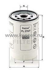 топливный фильтр серии PreLine MANN-FILTER PL270/7X MANN-FILTER  - фото, характеристики, описание.