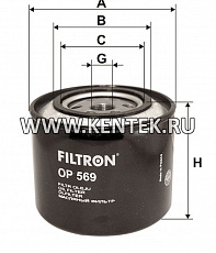 навинчивающийся масляный фильтр (коробочного типа) FILTRON OP569 FILTRON  - фото, характеристики, описание.