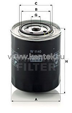 масляный фильтр MANN-FILTER W1140 MANN-FILTER  - фото, характеристики, описание.