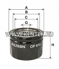 навинчивающийся масляный фильтр (коробочного типа) FILTRON OP615 FILTRON  - фото, характеристики, описание.