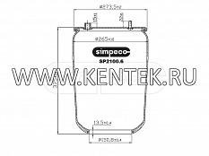 Пневморессора (без стакана) DAF о.н.67504 (SP2100.6010) SIMPECO SIMPECO  - фото, характеристики, описание.