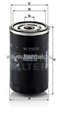 масляный фильтр MANN-FILTER W719/3 MANN-FILTER  - фото, характеристики, описание.