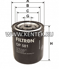 навинчивающийся масляный фильтр (коробочного типа) FILTRON OP581 FILTRON  - фото, характеристики, описание.