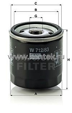 масляный фильтр MANN-FILTER W712/83 MANN-FILTER  - фото, характеристики, описание.