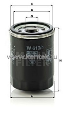 масляный фильтр MANN-FILTER W610/4 MANN-FILTER  - фото, характеристики, описание.
