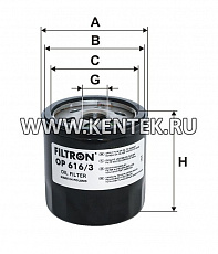 навинчивающийся масляный фильтр (коробочного типа) FILTRON OP616/3 FILTRON  - фото, характеристики, описание.