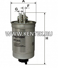 топливный фильтр коробочного типа FILTRON PP966 FILTRON  - фото, характеристики, описание.