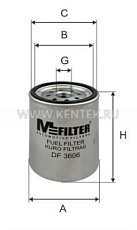 Фильтр топливный M-FILTER DF3606 M-FILTER  - фото, характеристики, описание.