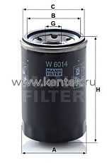 масляный фильтр MANN-FILTER W6014 MANN-FILTER  - фото, характеристики, описание.