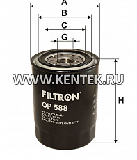 навинчивающийся масляный фильтр (коробочного типа) FILTRON OP588 FILTRON  - фото, характеристики, описание.