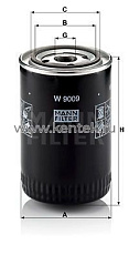 масляный фильтр MANN-FILTER W9009 MANN-FILTER  - фото, характеристики, описание.