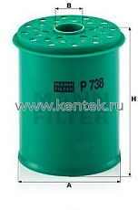топливный фильтроэлемент MANN-FILTER P738X MANN-FILTER  - фото, характеристики, описание.