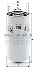 масляный фильтр MANN-FILTER W11023 MANN-FILTER  - фото, характеристики, описание.