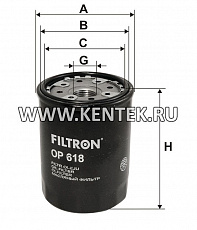 навинчивающийся масляный фильтр (коробочного типа) FILTRON OP618 FILTRON  - фото, характеристики, описание.