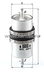 топливный фильтр MANN-FILTER WK68/4 MANN-FILTER  - фото, характеристики, описание.